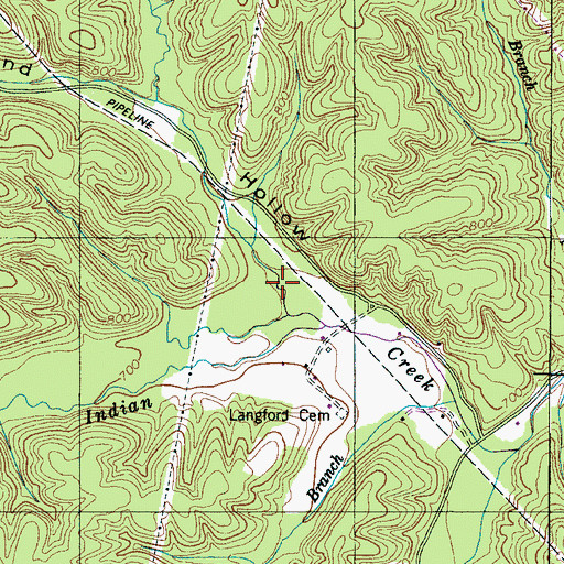 Topographic Map of Bland Hollow, TN