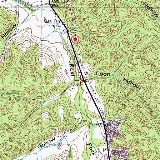 Topographic Map of Coon Hollow, TN