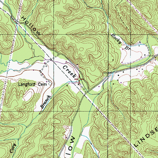 Topographic Map of Cory Branch, TN