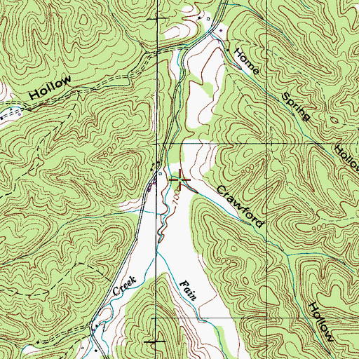 Topographic Map of Crawford Hollow, TN