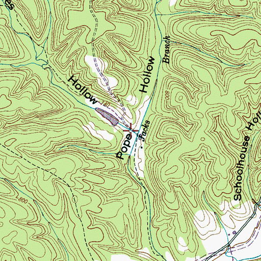 Topographic Map of Giles Hollow, TN