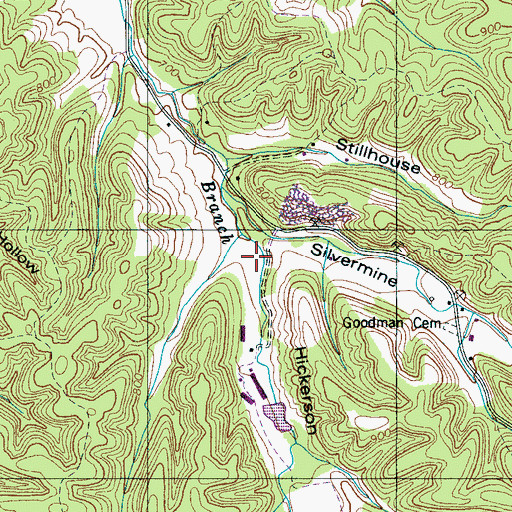 Topographic Map of Hickerson Hollow, TN