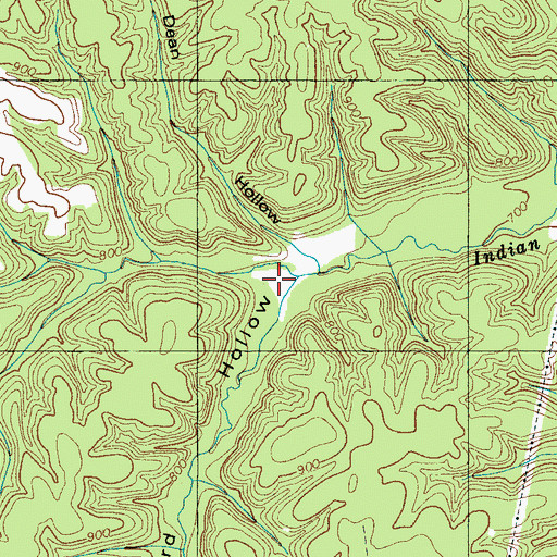 Topographic Map of Langford Hollow, TN