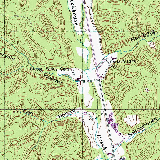Topographic Map of Perryville Hollow, TN