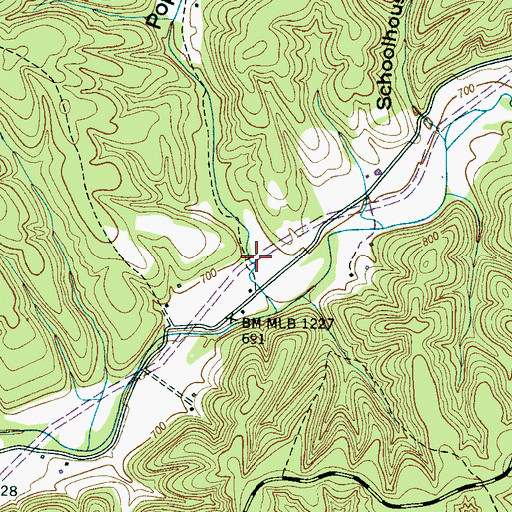 Topographic Map of Pope Hollow, TN
