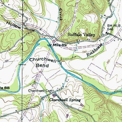 Topographic Map of Rockhouse Creek, TN