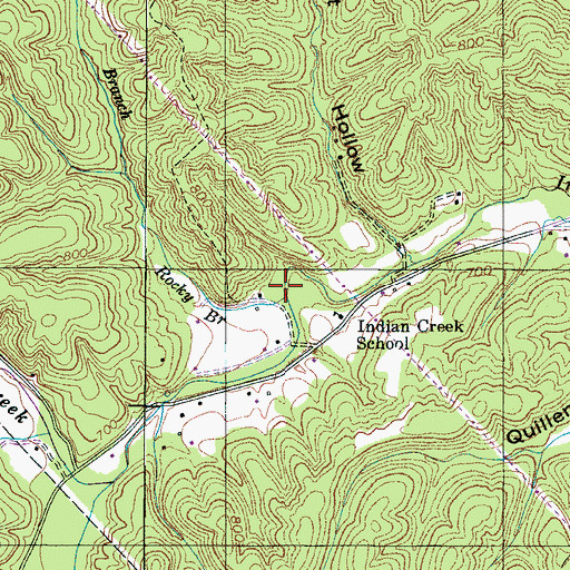 Topographic Map of Rocky Branch, TN