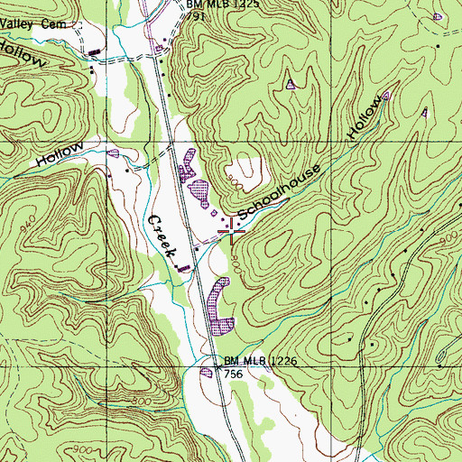 Topographic Map of Schoolhouse Hollow, TN
