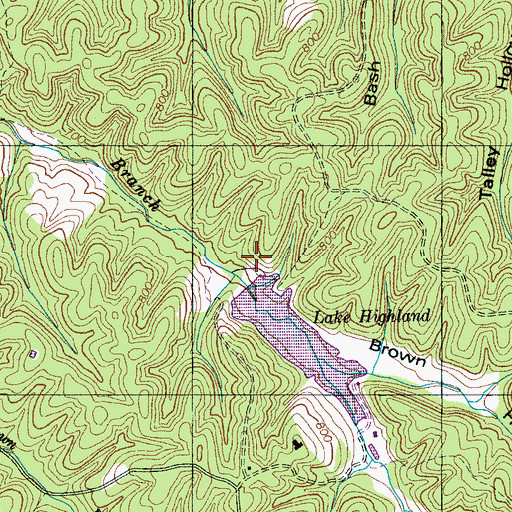 Topographic Map of Highland Lake Dam, TN