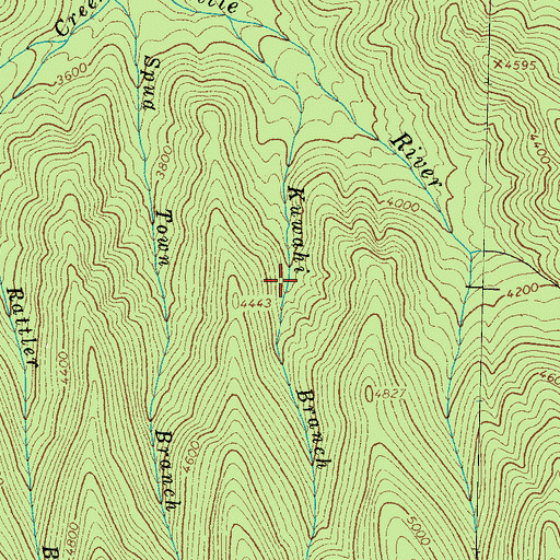 Topographic Map of Great Smoky Mountains, TN