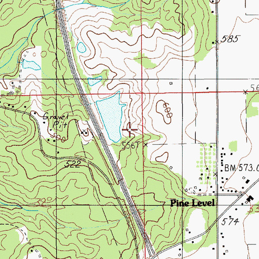 Topographic Map of Circle A Ranch Dam, AL