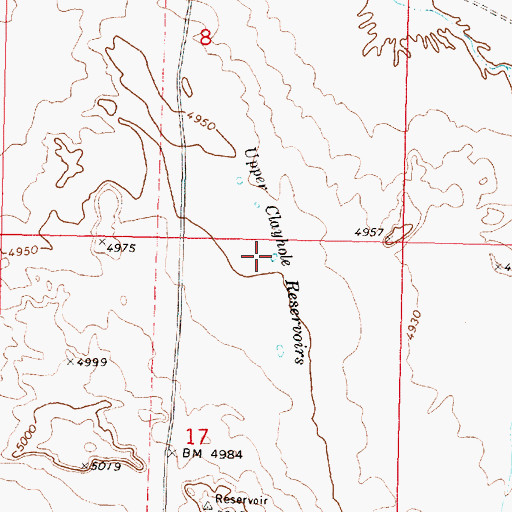 Topographic Map of Upper Clayhole Reservoirs, AZ