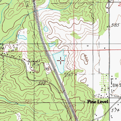 Topographic Map of Circle A Ranch Lake, AL