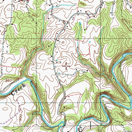Topographic Map of Catlen, TN