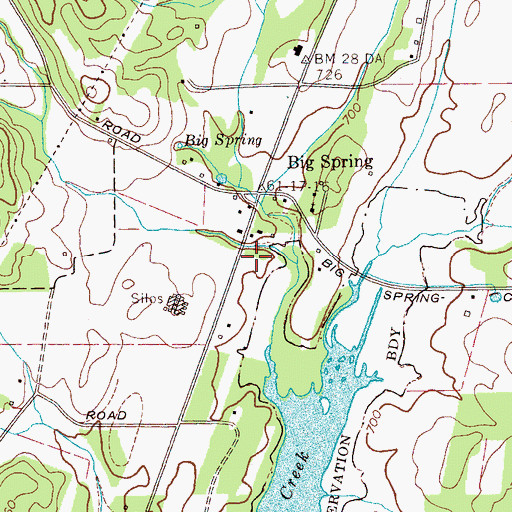 Topographic Map of Big Spring, TN