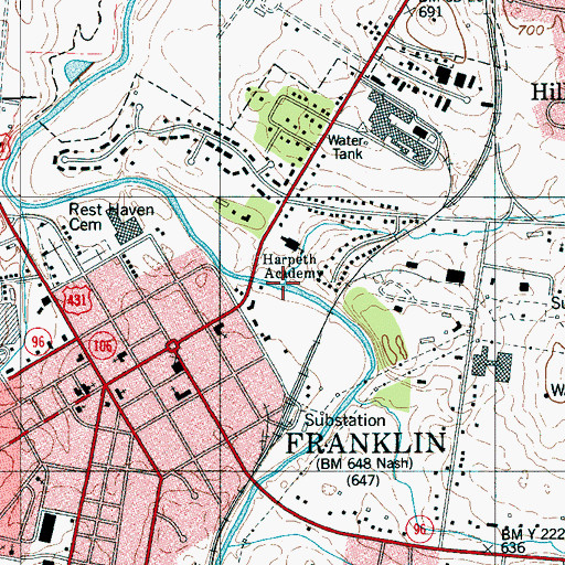 Topographic Map of Liberty Creek, TN