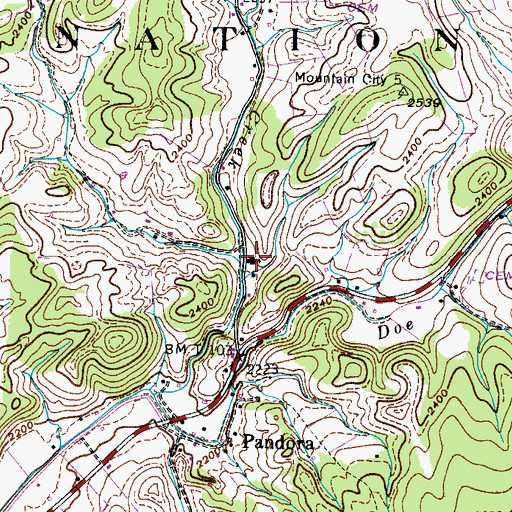 Topographic Map of Bethel Church, TN