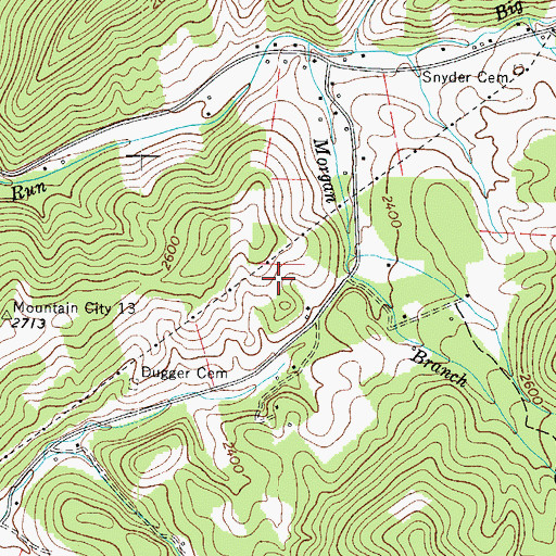 Topographic Map of Cable Prospect, TN