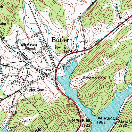Topographic Map of Cobb Creek School (historical), TN