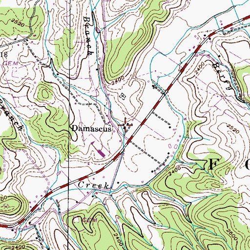 Topographic Map of Damascus Church, TN
