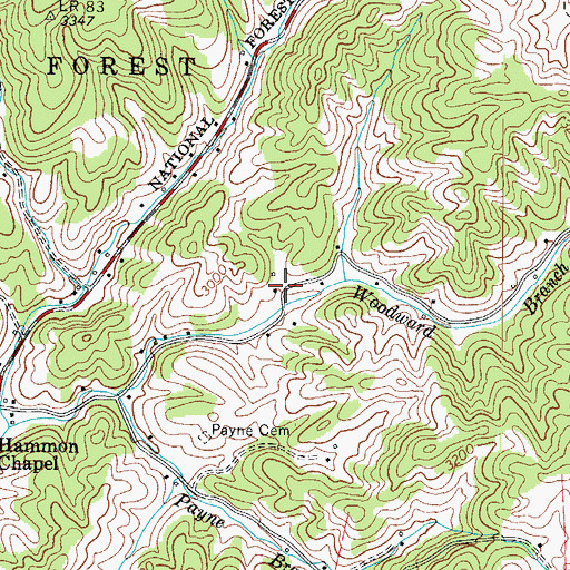 Topographic Map of Dowell (historical), TN