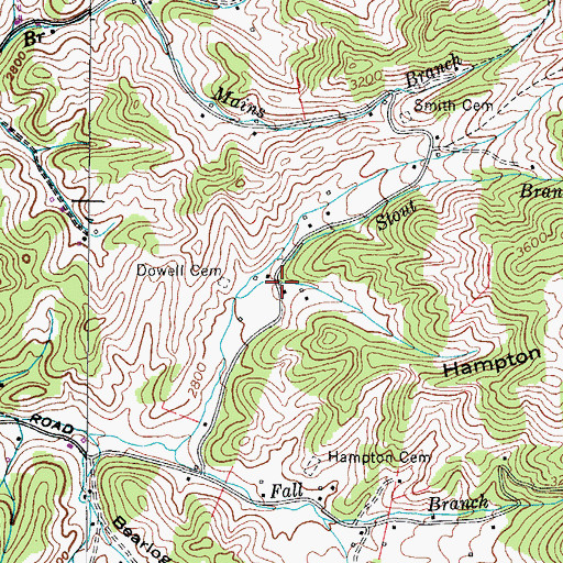 Topographic Map of Fox Hollow, TN