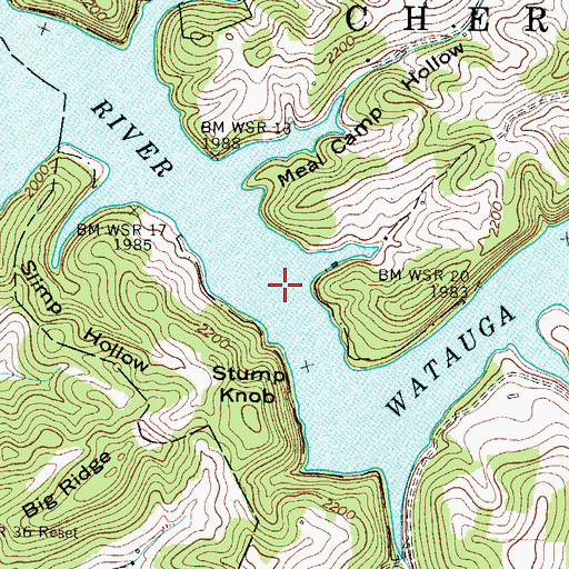 Topographic Map of Frog Pond School (historical), TN