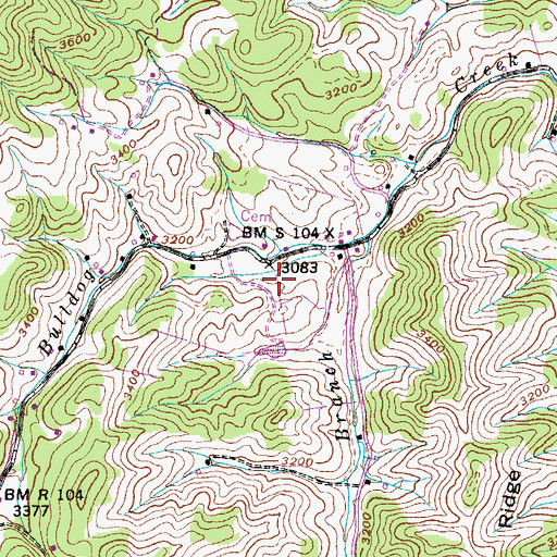 Topographic Map of Glendale School (historical), TN