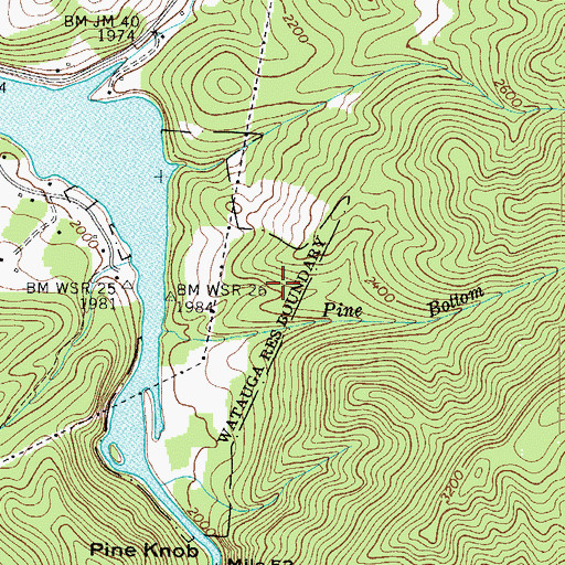 Topographic Map of Goss Mine, TN