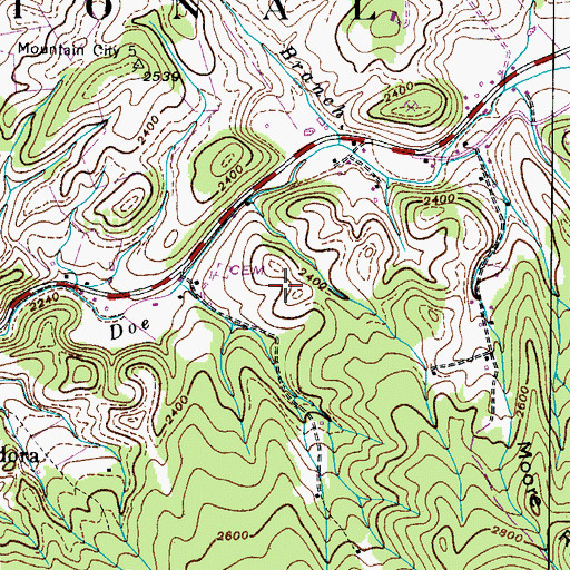 Topographic Map of Lowe Prospect, TN