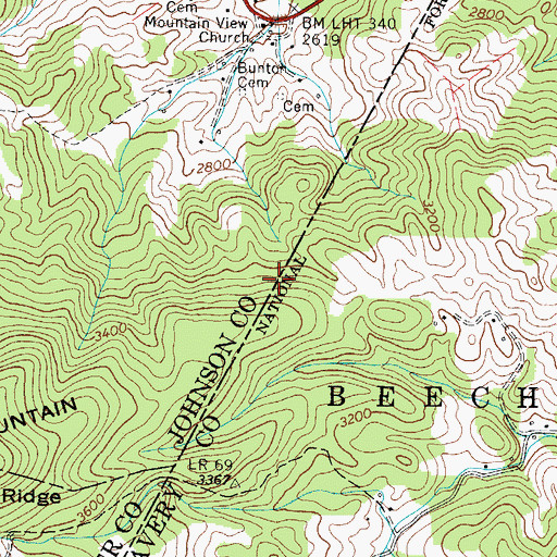 Topographic Map of Norris, TN