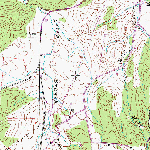 Topographic Map of Oak Grove School (historical), TN