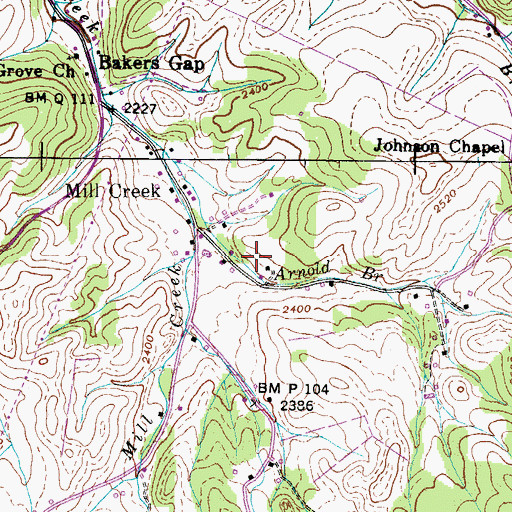Topographic Map of Pine Grove School (historical), TN