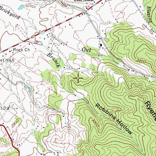 Topographic Map of Robbins Hollow Prospect, TN