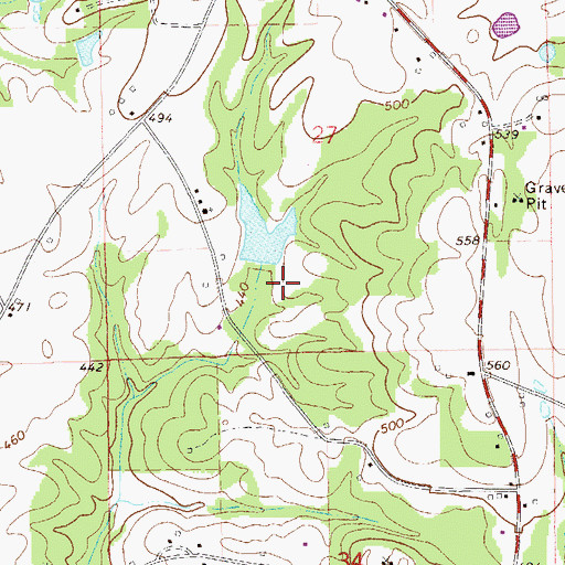 Topographic Map of Annie T Gregory Lake Dam, AL