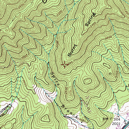 Topographic Map of Spice Branch Prospect, TN