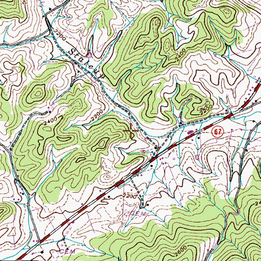 Topographic Map of Stalcup Prospect, TN