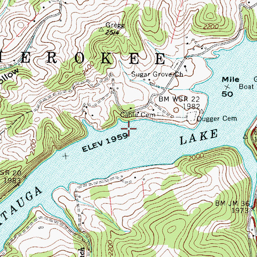 Topographic Map of Stump Knob (historical), TN