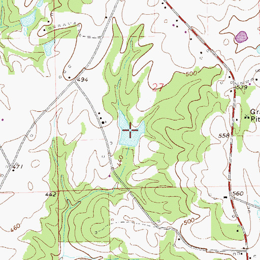Topographic Map of Annie T Gregory Lake, AL
