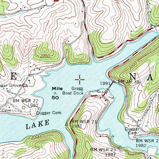 Topographic Map of Wagner Island (historical), TN