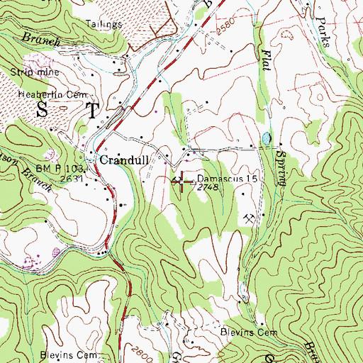 Topographic Map of Wallace Prospect, TN