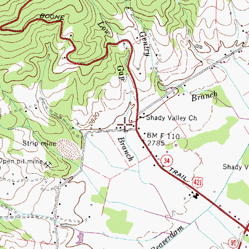 Topographic Map of Winchester School (historical), TN