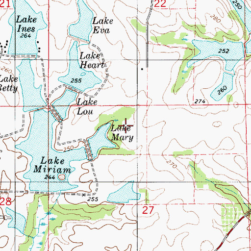 Topographic Map of Lakeland Farms Dam Number Nine, AL