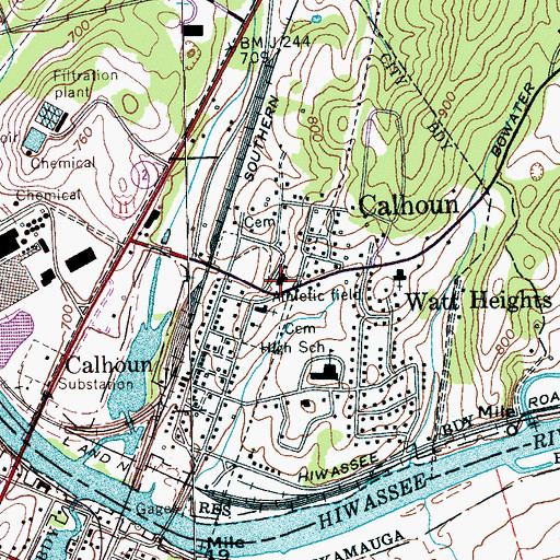 Topographic Map of Calhoun Elementary School, TN