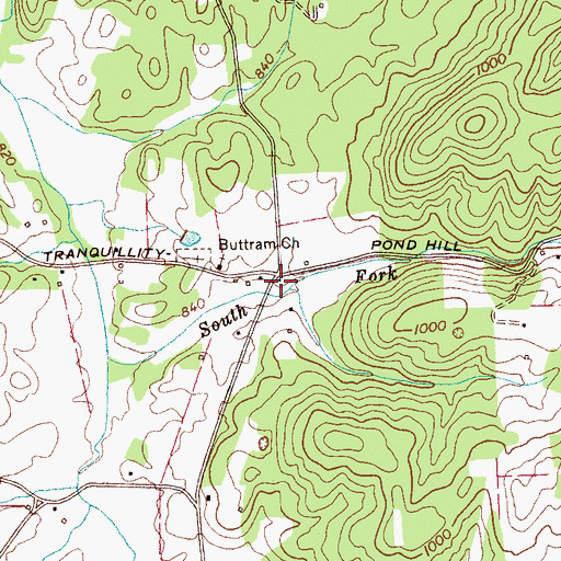 Topographic Map of Corner Church (historical), TN