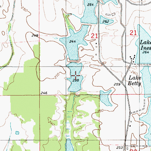 Topographic Map of Lakeland Farms Lake Number Six, AL
