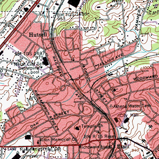 Topographic Map of Fisher Field, TN