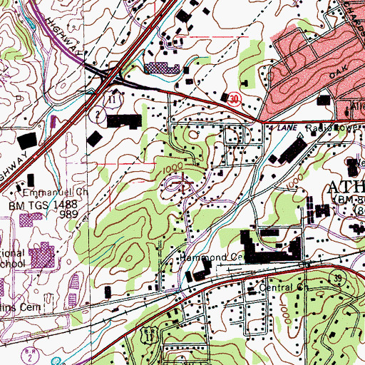 Topographic Map of Forrest Hills, TN