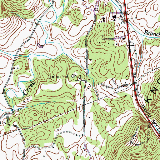 Topographic Map of Long School (historical), TN