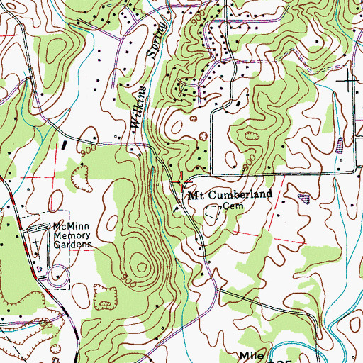 Topographic Map of Mount Cumberland School (historical), TN